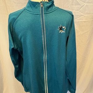 NHL Teal Zip-Up Jacket with White Trim
